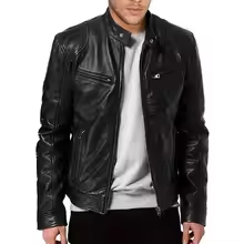 2026 Men’s Motorcycle Leather Jacket – Slim Fit Casual Fashion Coat